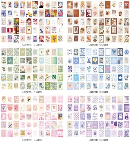 emmoolife 300 Sheets Aesthetic Scrapbook Paper, Retro Boho Pastel Wall Collage Scrapbooking Supplies Craft Decorative Papers Abstract Art Hippie Pattern Room Fashion Decor Paper for Card Making Gift