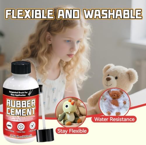 Rubber Cement, 110ml Multifunctional White Adhesive, No Wrinkling PVA Glue, Ideal for Crafts, Paper, Fabric, Wood, Photos, DIY Crafts, and More