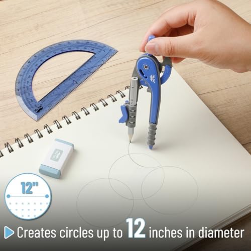 Mr. Pen- Geometry Compass and Protractor Set, 6 Inch Compass