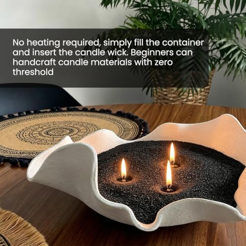 Black Sand Candle Wax Kit - 5LB Pearled Candle Sand with 50 Candle Wicks