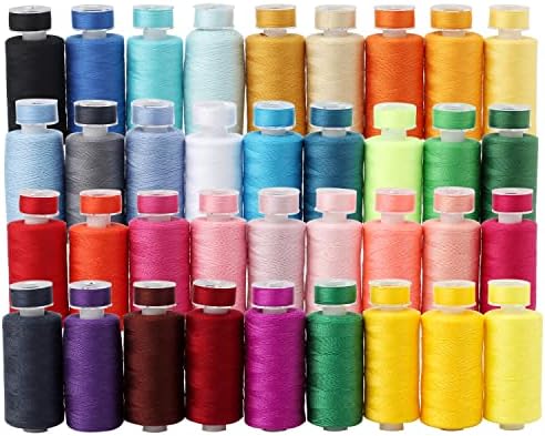 72Pcs Bobbins Sewing Threads Kit 36 Colors 500 Yards Sewing Polyester Thread Spools with 36Pcs Same Color Prewound Bobbins for Hand Sewing DIY Emergency Travel Sewing Machine Use (36 Colors)