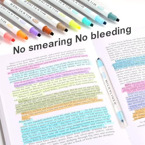 HANKU 12 Pack Pastel Highlighters, Dual Tip No Bleed Bible Study Markers