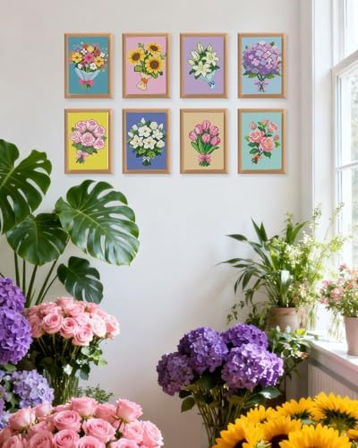 forever young Bouquet Small Diamond Art Kits, 5x7 Inch Canvas