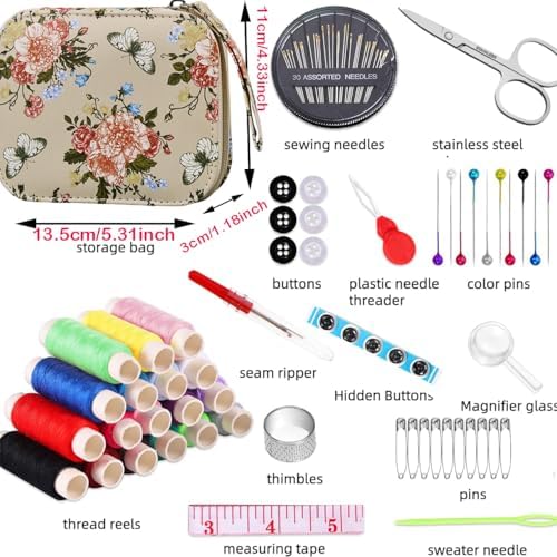 Floral Printing Travel Sewing Kit Cute Sewing Set