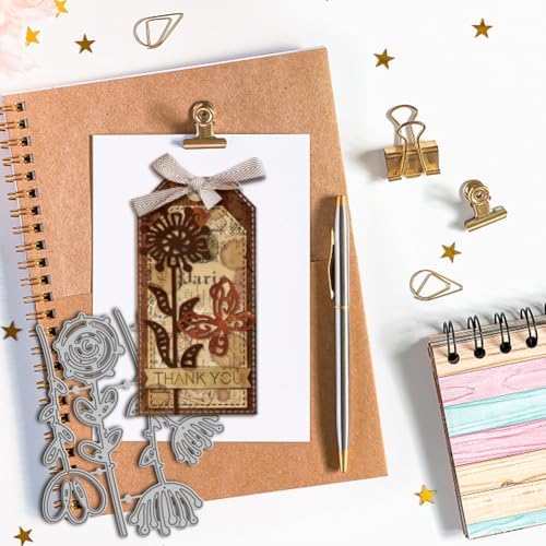GLOBLELAND Artsy Stems Flowers Cutting Dies for Card Making Abstract Plants Cut Die for DIY Scrapbooking Journal Embossing Paper Craft Decor