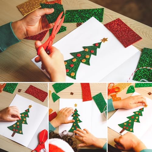10 Sheets Glitter Paper Sheet for ‌St. Patrick's Day Juneteenth Decor Table Decorations, A4 Cardstock Self-adhesive Paper for Construction Scrapbook DIY Card (Green)