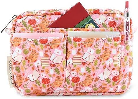 Multiple Pockets Portfolio Organizer with Zippered,Storage Pencil Pouch Bag