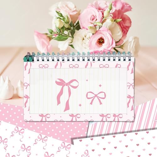 Preppy Pink Bow Scrapbook Paper Watercolor Flower Pattern Paper 12×12,24 Sheets Double-Sided CardStock Papers Pad for Junk Journal, Decoupage, Card Making, Scrapbooking, DIY Home Decor .