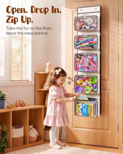 Over the Door Organizer, Hanging Craft and Art Supply Storage, Beige