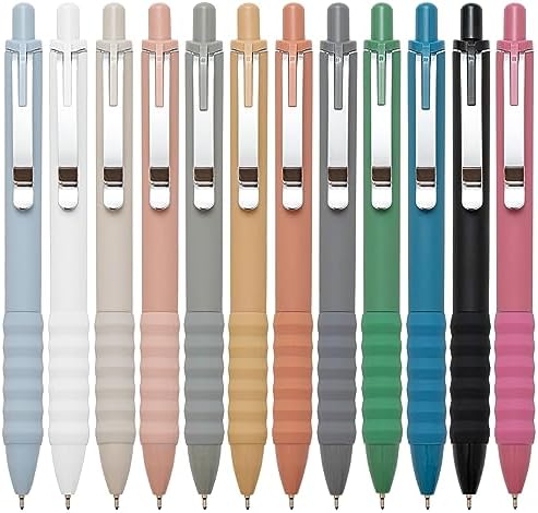 Aisibeiger Ballpoint Pens Black Ink Medium Point 1.0mm, Silver 12-count