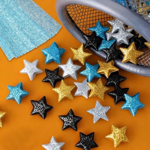 MECCANIXITY 200 Sheets Origami Paper Glitter Stars Papers Red Fold Paper for Beginner Arts Crafts Projects,0.4 x 8.7 Inch