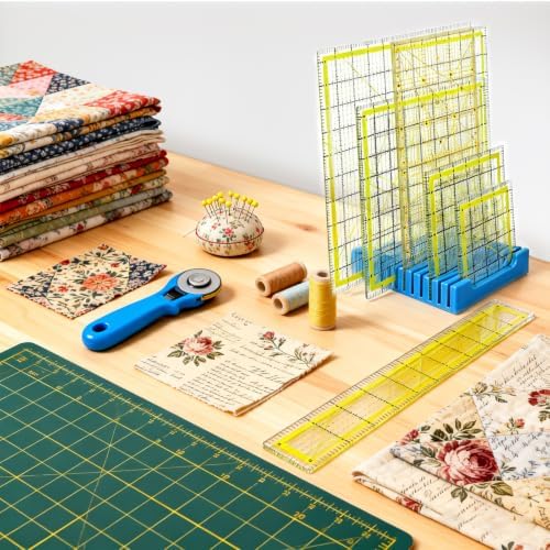 Adameng 12 Slot Quilting Ruler Holder Sewing Ruler Holder Organizer for Quilting,Storage Rack for Quilting Rulers