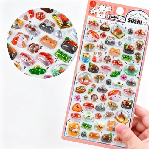 3D Puffy Stickers, Kawaii Resin Decorative Stickers for Phone Case, Notebook, Scrapbooking (Style-8)