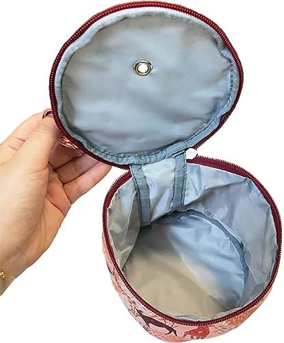 mini yarn storage small size yarn bag for crocheting with holes,empty round knitting tote bags protable yarn holder,perfect for travel,beginner & crocheter(Deer)