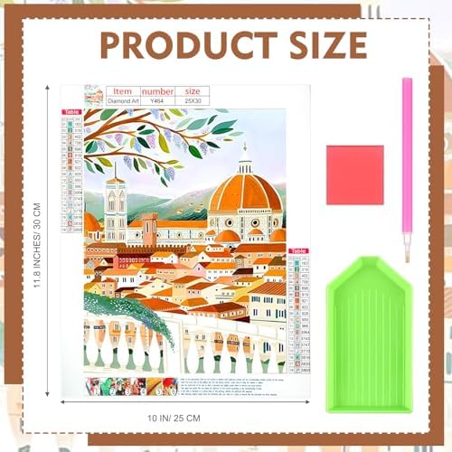 Yeaqee 4Pcs Diamond Art Kits for Adult Gem Painting Kit, Scenery