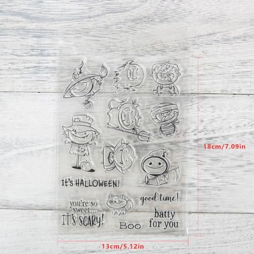 Ghost Witch Halloween Clear Stamps and Die Cuts Sets for DIY Card Making