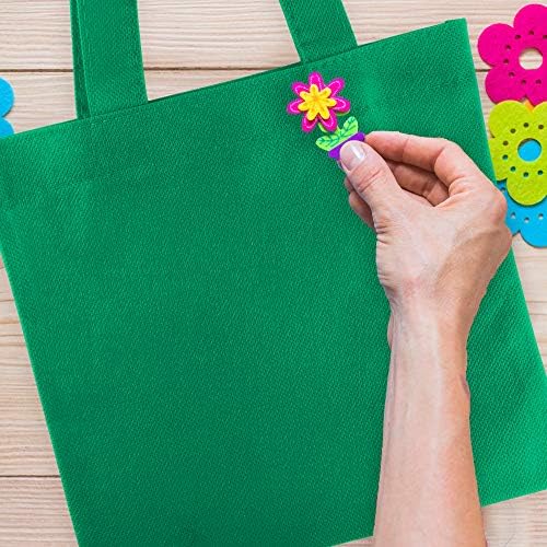 Super Z Outlet Assorted Colorful Solid Blank Fabric Tote Party Gift Bags Rainbow with Handles for Birthday Favors, Snacks, Decoration, Arts & Crafts, Event Supplies (12 Pack) (12" Inches)