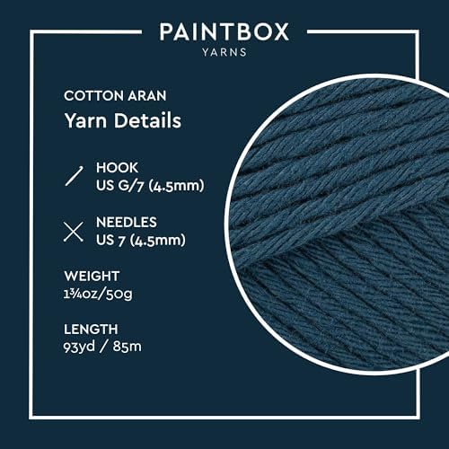 Paintbox Yarns 100% Cotton Aran Yarn 1.76oz / 50g, 93yds / 85m