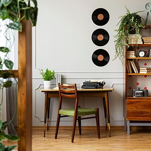 PATIKIL Blank Vinyl Records, 12 Inch 2 Pack CD Fake Vinyl Records for Wall Aesthetic Decor, Decorative Records for Roll Music Room Rock Party DIY Decoration, Black