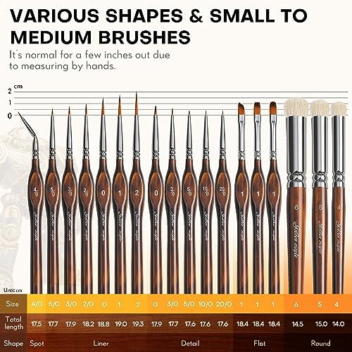 Golden Maple Miniature Paint Brushes Drybrush - Model Paint Brush Set