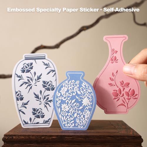 80 Pcs Floral Vase Stickers for Scrapbooking and Journaling
