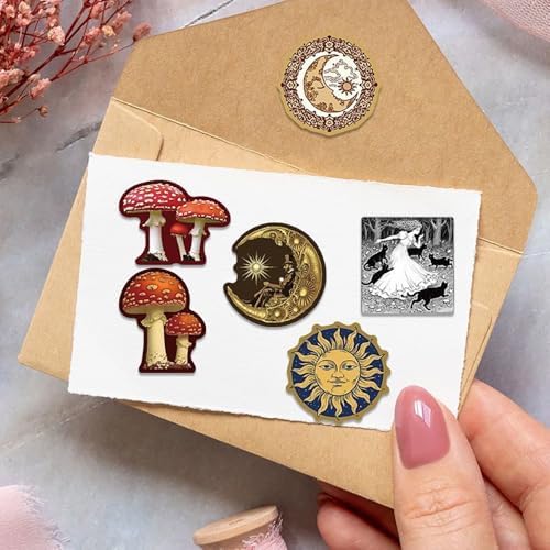 50pcs Mysterious Universe Vinyl Stickers Scrapbook, Self-Adhesive Waterproof Vinyl Sticker for Laptops, Aesthetic Decor Journal Stickers Planner Accessories for Luggage, Water Bottles