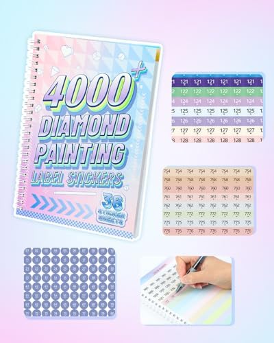 4000+ Diamond Art Stickers & Labels, 36 Sheets Diamond Painting Accessories