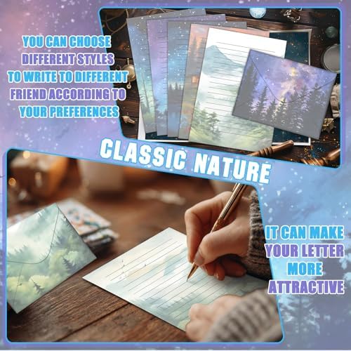 TaoBary 160 Pcs Whimsical Illustration Stationery Paper and Envelopes Set