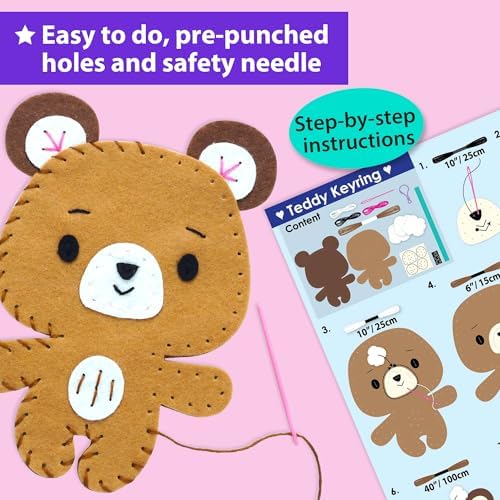 KRAFUN Unicorn Animal Sewing Keyring Kit for Kids Ages 7-12 | 6 Dolls
