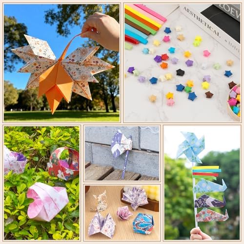 Origami Paper Kit, Japanese Style Double Sided & Star Origami Paper for Kid