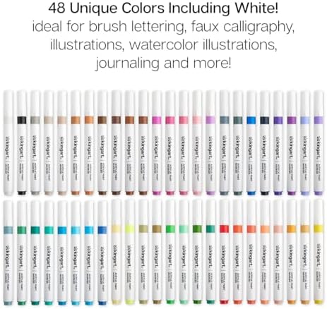 KINGART 409-48 Acrylic Paint Markers with Storage Case, 48-Vibrant Colors