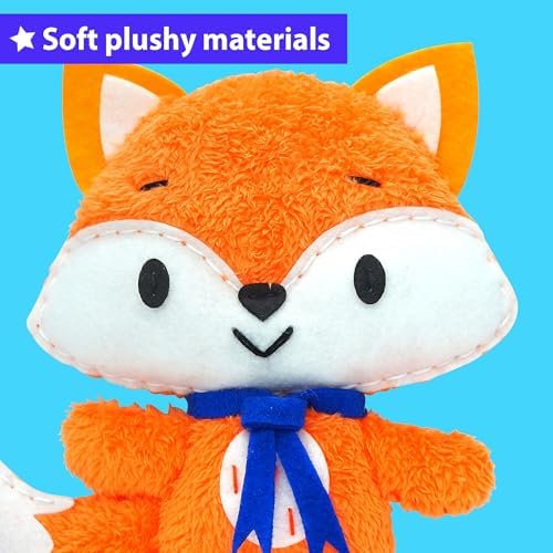 KRAFUN Fox Sewing Kit for Kids Ages 8-12 - No Scissors No Glue