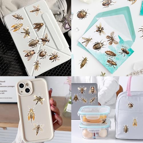 50Pcs Steampunk Insect PET Stickers Set