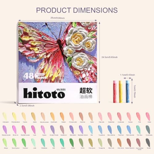 rubens 48 Macaron Colors Soft Oil Pastels, Creamy & Easy Blending