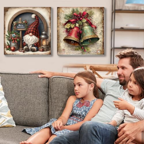 VIGEGU 4 Pack Christmas Paint by Numbers Kit for Adults with Framed