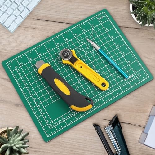 DIYSELF 12in×18in Cutting Mat for Sewing, A3 Self Healing Cutting Craft Mat | A3 Green Cutting Mat for Rotary Cutter, Sewing, Fabric, Quilting, 5-Ply Hobby Craft Mat Double Side for Home, Studio and DIY