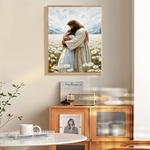 Jesus Paint by Numbers Kit for Adults Framed Canvas 12X16 in, Frameworkless