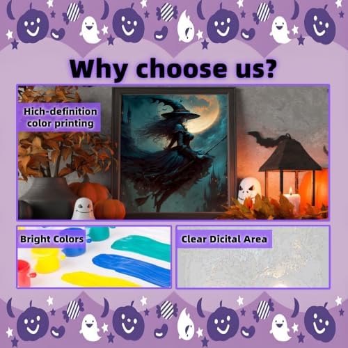 Arttoplus Halloween Paint by Numbers Kit for Adults Beginner 16x20in, Witch