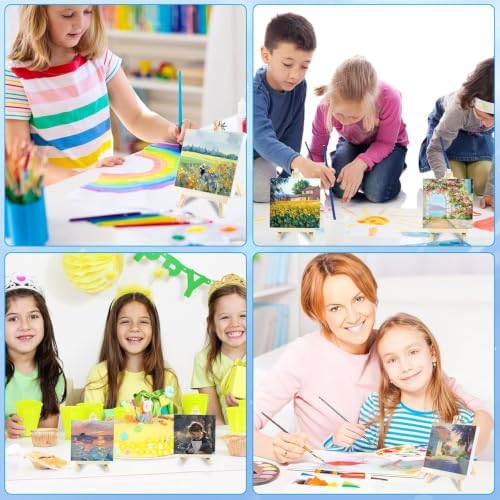 Mini Canvas Paint and Easel 24 Set Art Painting Kits Craft Gift