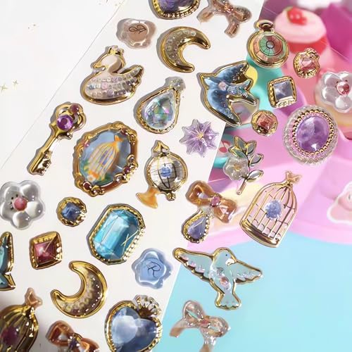 3D Puffy Stickers, Kawaii Resin Decorative Stickers for Phone Case, Notebook, Scrapbooking (Style-10)