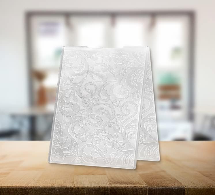 ALIBBON Lace Leaves Background Plastic Embossing Folders for Card Making, Vine Background Embossing Folders for DIY Scrapbooking, Leaves Frame Template Folders for Paper Craft Photo Album Decorations