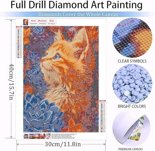 YOLENIX Cat Diamond Art Kits for Adult Diamond Painting Kit for Beginner