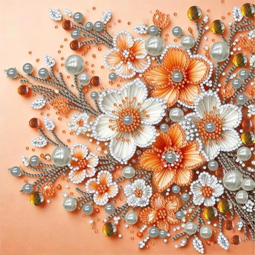 Flower Pearl Diamond Painting Kits for Adults,Diamond Painting 11.8 x11.8In