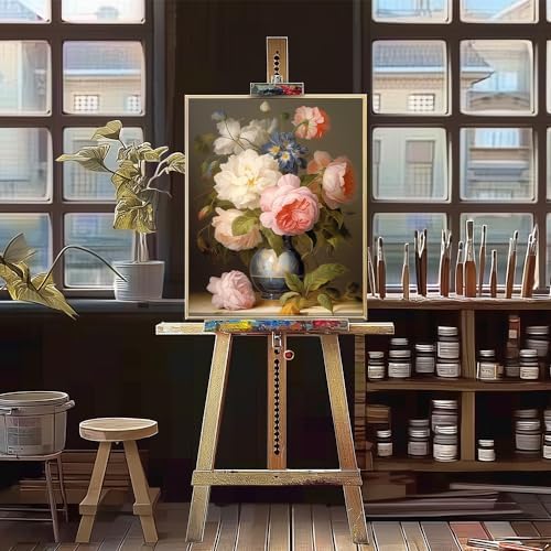 Natuyalo Paint by Numbers for Adults - DIY Adult Paint by Number Kits Painting on Canvas Flowers in Vase Painting by Numbers for Beginners, Plant Art Craft Kits for Adults (16x20 Inch)