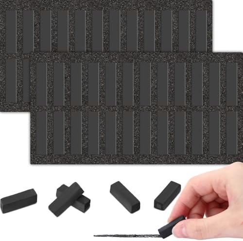 Watersay 48 Pcs Soft Chalk Pastels Set Soft Pastel for Artists Square Sketch Chalk Non-toxic Artist Pastel Sticks for Professional Artists Students and Art Lovers(Black Color,30×8×8mm)