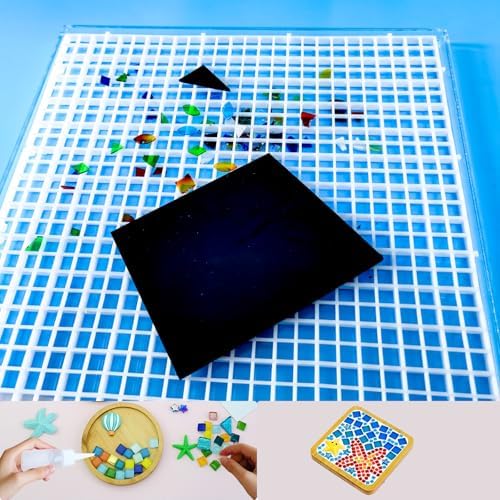 Stained Glass Cutting Mat with Tray 12"x12", Stained Glass Supplies, Catching Shards in Grids, Suitable for Cutting Glass and Cutting Mats for Crafts