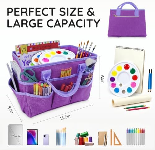 Art Supply Organizer Bag,Craft Organizer Tote Bag for Art Supplies