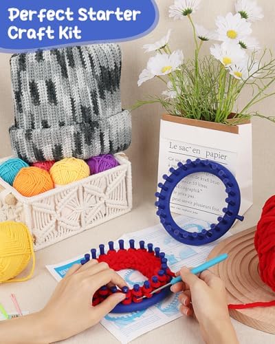 Aeelike 2 PCS Round Knitting Loom for Hat Socks DIY Crafts, 5.5inch