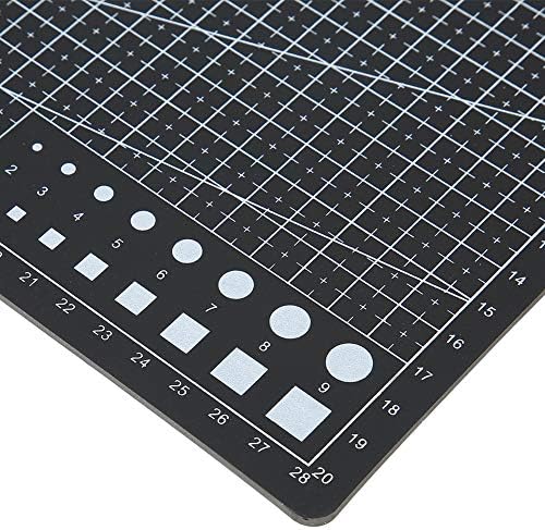 Zerodis 3 Pcs Cutting Mat A4 Black Self Healing Mat Non Reflective Non Slip for Writing Painting Carving Engraving Craft Paper Cutting