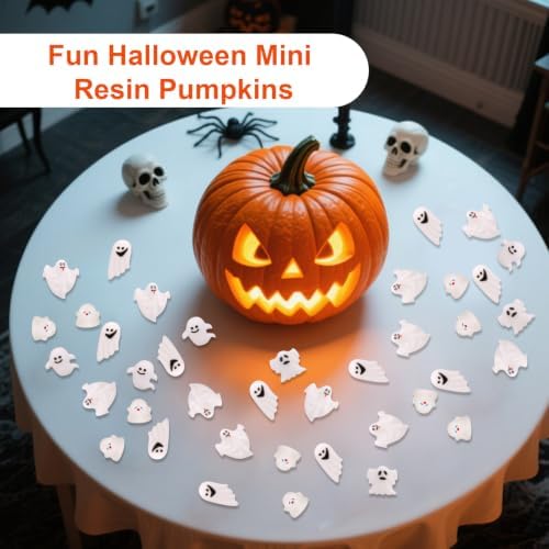 Lyreh 210pcs Mini Resin Ghost, 5 Styles Resin Funny Miniature Ghosts